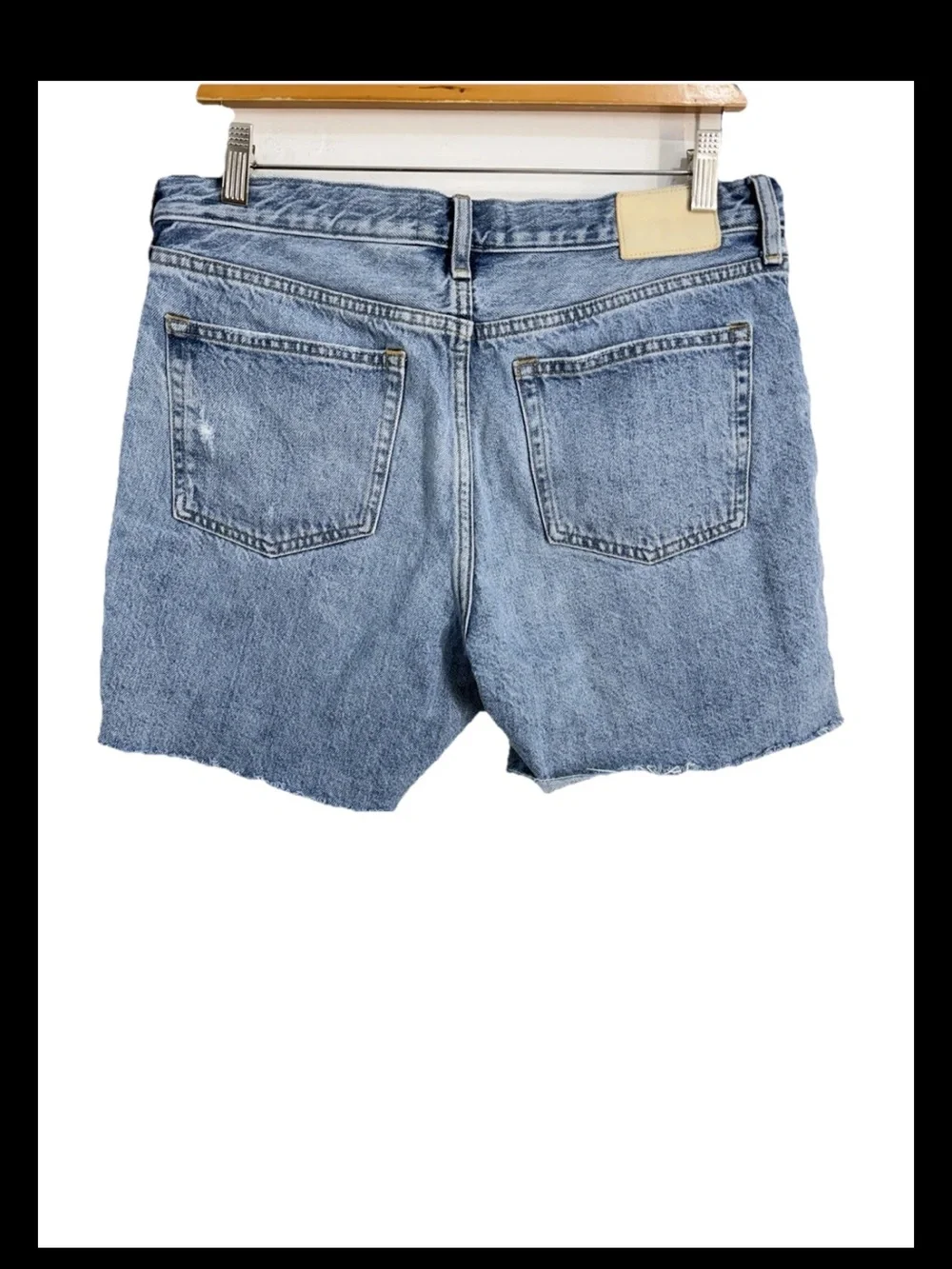 Everlane Women’s The Denim Short 100% Organic Cotton Distressed Blue Long 29